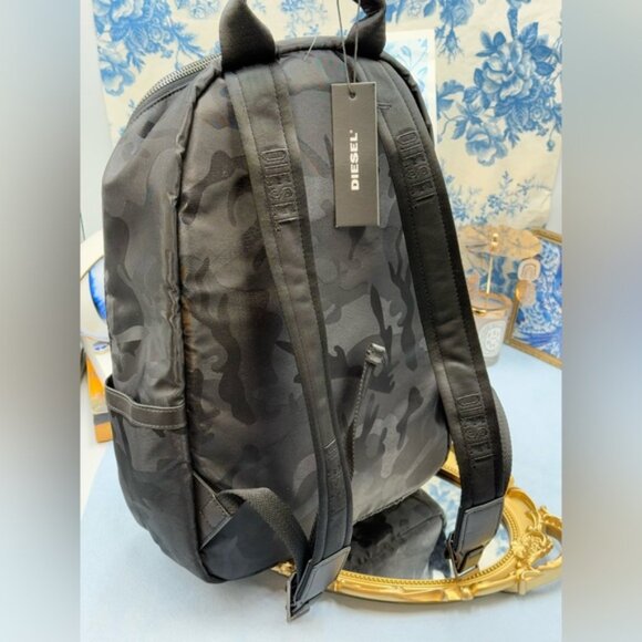 🆕 DIESEL 🧿 NWT Black Camo Nylon Backpack - Unisex - Picture 7 of 15